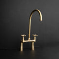 Prestige Bridge Kitchen Faucet – Solid Brass, Lever Handles