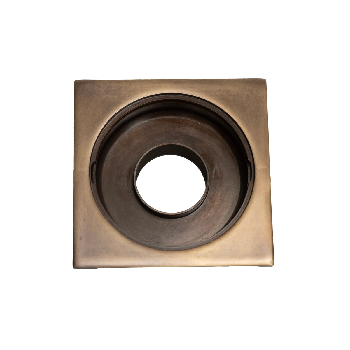 Oil-Rubbed Bronze Floor Drain – Solid Brass Cover – installed floor drain detail