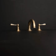 Unlacquered Brass Widespread Bathroom Faucet – 3-Hole Deck Mount
