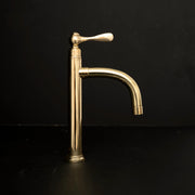 Unlacquered Brass Vessel Sink Faucet – Tall Single-Hole Spout