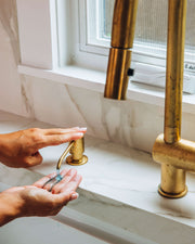 Unlacquered Brass Commercial-Style Pull-Down Kitchen Faucet