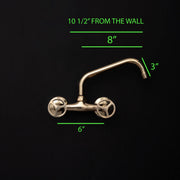Two-Handle Wall-Mounted Kitchen Faucet – Solid Brass