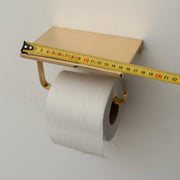 Unlacquered Brass Bespoke Toilet Paper Holder & Shelf