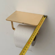 Unlacquered Brass Bespoke Toilet Paper Holder & Shelf