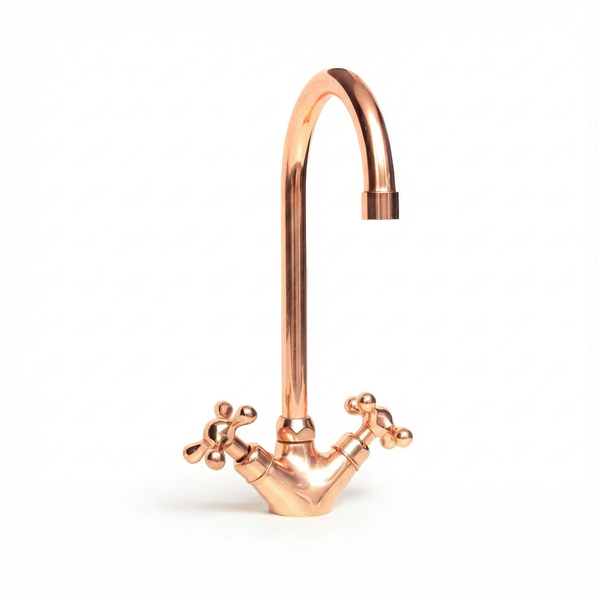 Copper Gooseneck Faucet – Solid Copper Deck-Mount