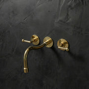 Handcrafted Brass Cobra Wall-Mount Faucet – Curved Spout