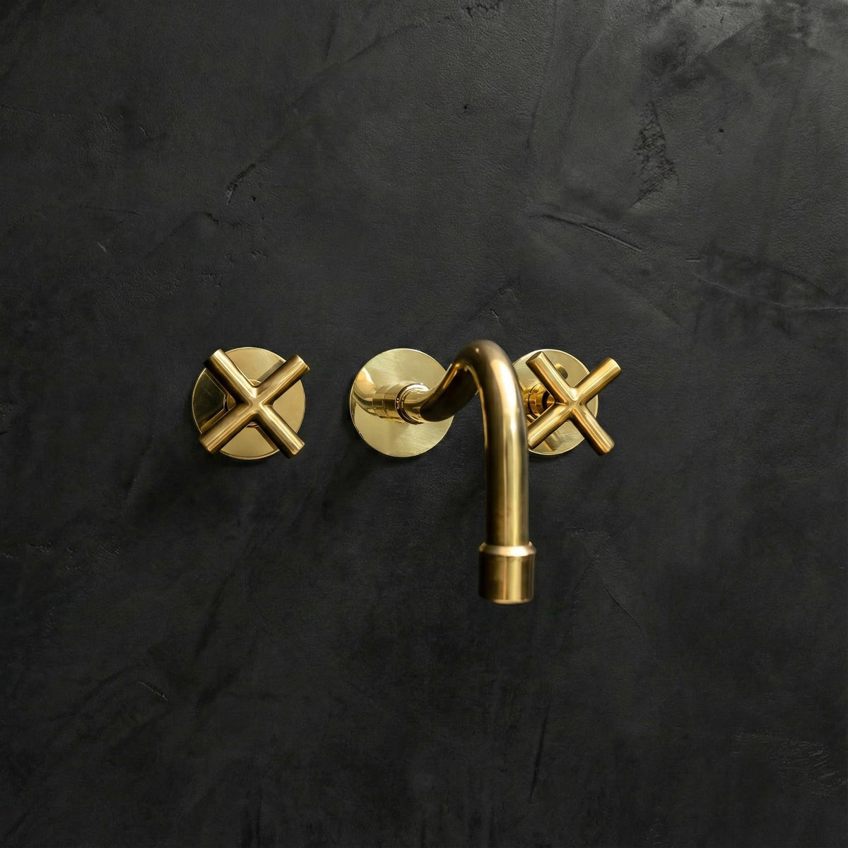 Unlacquered Brass Cobra Wall-Mount Faucet – 6.5-Inch Spout