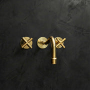Unlacquered Brass Cobra Wall-Mount Faucet – 6.5-Inch Spout
