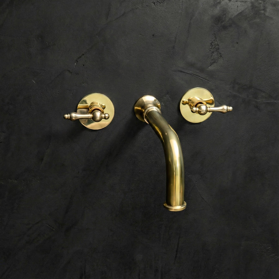 Unlacquered Brass Wall-Mount Faucet – Traditional Design