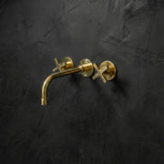 Handcrafted Antique Brass Wall-Mounted Faucet – Classic Spout