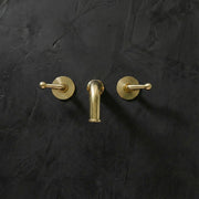 Compact Unlacquered Brass Wall-Mounted Faucet – Powder Room
