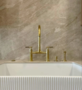 Unlacquered Brass Bridge Faucet with Side Sprayer