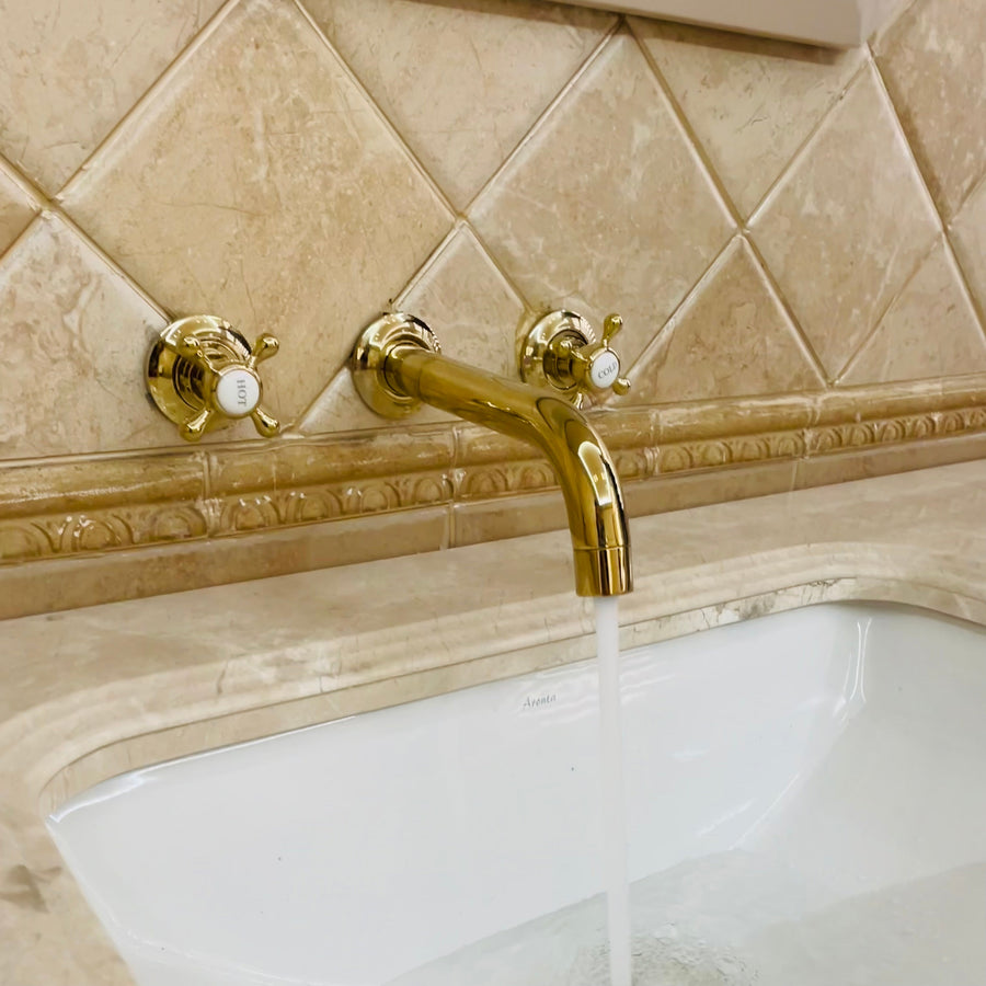 Unlacquered Brass Wall-Mount Faucet – Arcadia
