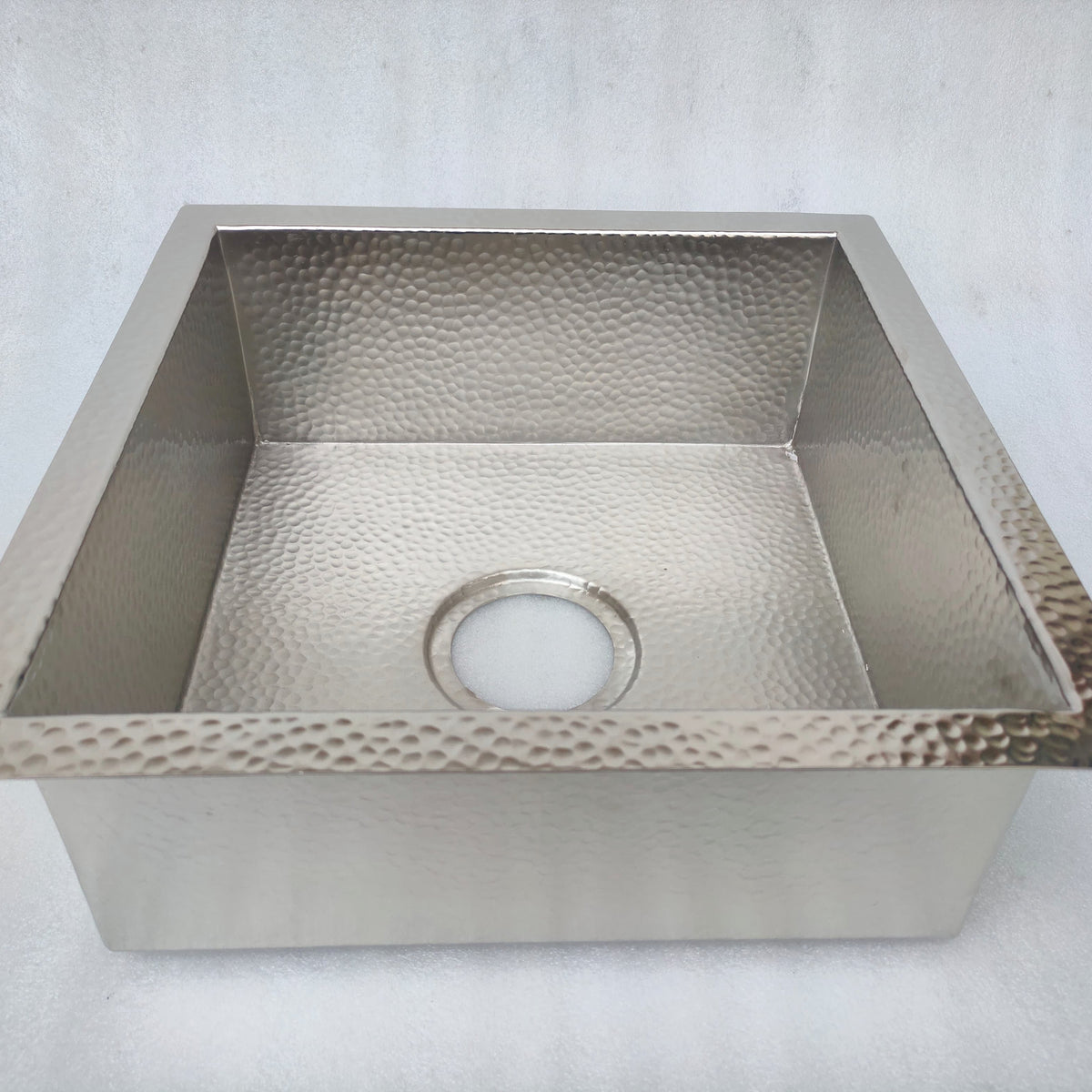 Hammered Brass Square Vessel Sink – Bathroom Basin
