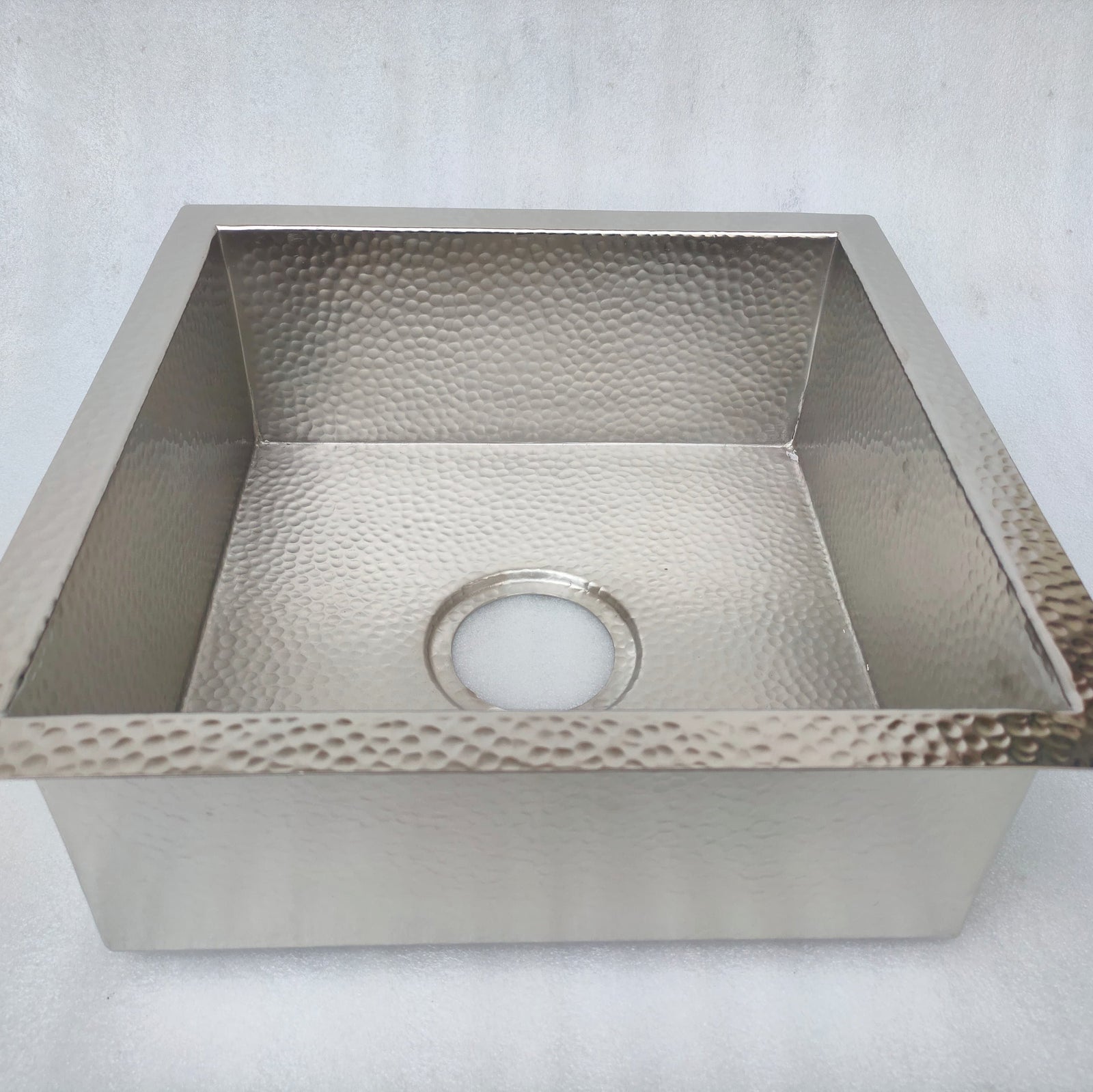 Hammered Brass Square Vessel Sink – Bathroom Basin