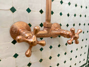 Unlacquered Copper Outdoor Shower – Handmade Showerhead