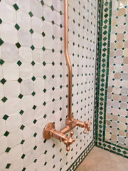 Unlacquered Copper Outdoor Shower – Handmade Showerhead