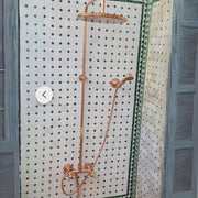 Unlacquered Copper Outdoor Shower – Handmade Showerhead