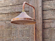 Unlacquered Copper Outdoor Rain Shower – Wall-Mounted System
