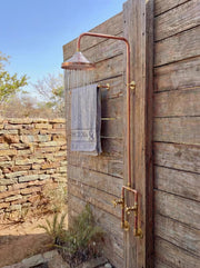 Copper & Brass Outdoor Rain Shower – Wall-Mounted System