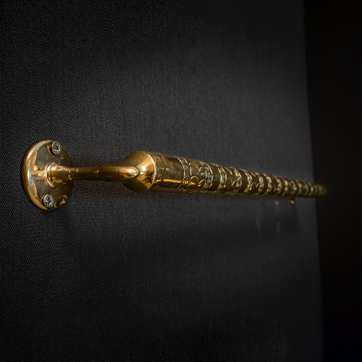 Unlacquered Brass Towel Bar – Solid Brass Rosettes
