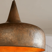 Aged Copper Dome Pendant – Handcrafted Vintage Ceiling Light
