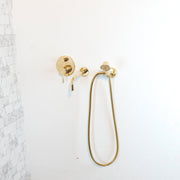 Unlacquered Brass Wall-Mounted Tub Faucet with Hand Shower