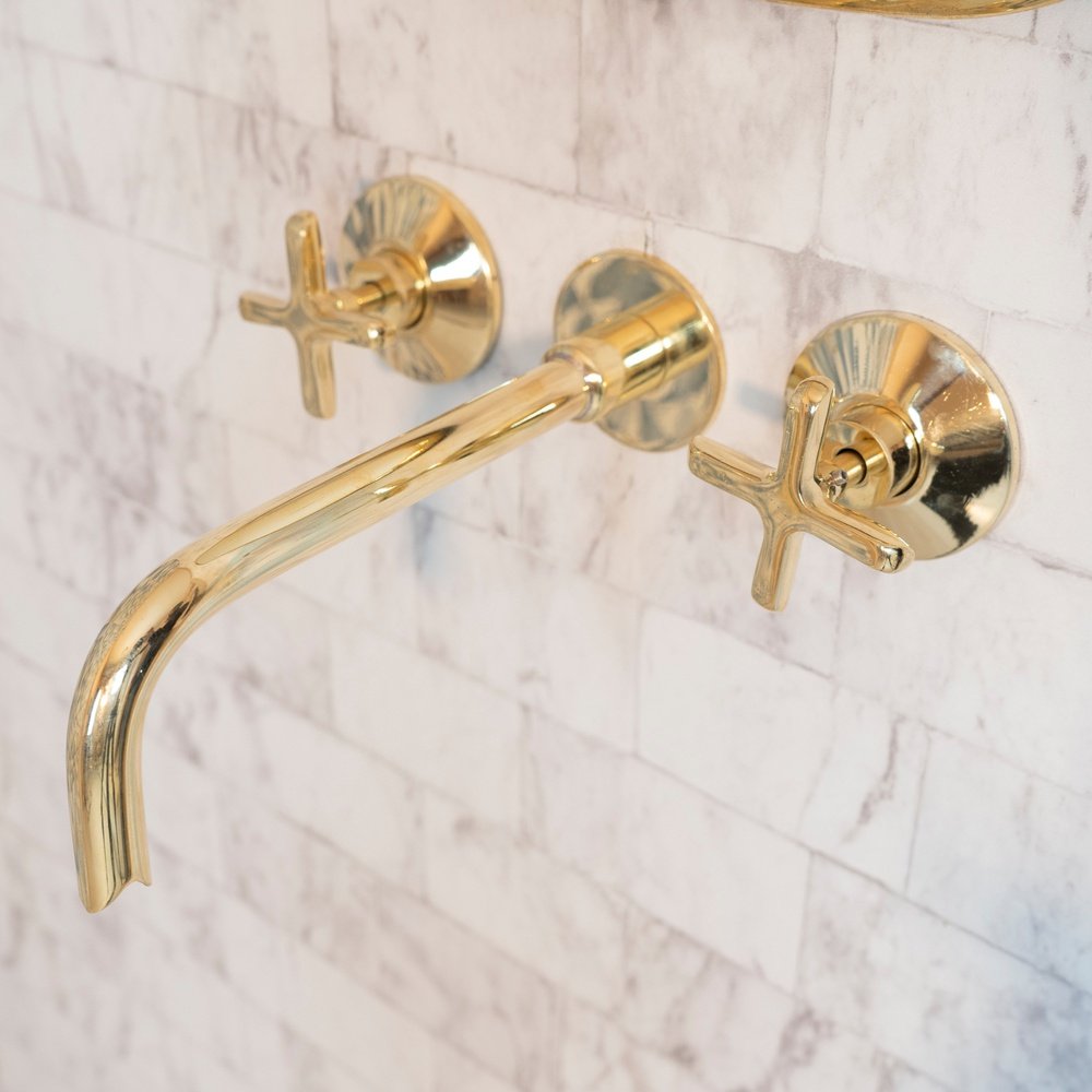 Antique Brass Wall-Mounted Faucet – Snake Spout Design