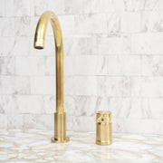 Antique Brass Gooseneck Lavatory Faucet