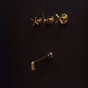 Unlacquered Brass Rain Shower System – Bali-Style Overhead