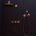 Unlacquered Brass Rain Shower System – Bali-Style Overhead