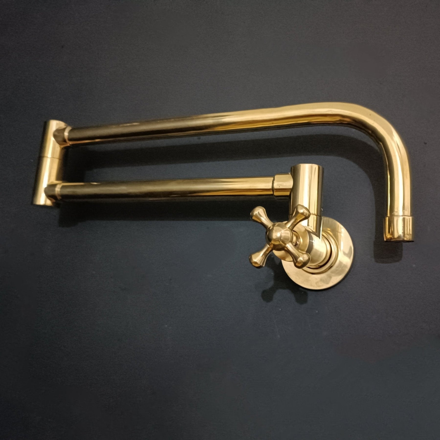Unlacquered Brass Wall-Mount Pot Filler – Pivot Arm