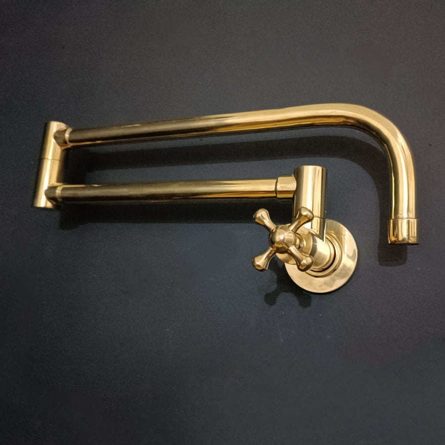 Unlacquered Brass Wall-Mount Pot Filler – Pivot Arm