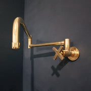 Unlacquered Brass Wall-Mount Pot Filler – Pivot Arm