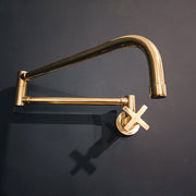 Unlacquered Brass Wall-Mount Pot Filler – Pivot Arm