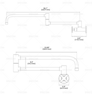 Unlacquered Brass Wall-Mount Pot Filler – Pivot Arm