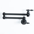 Black Brass Pot Filler – Copper Cross Handles, Swing Arm