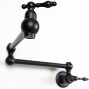 Black Brass Pot Filler – Copper Cross Handles, Swing Arm