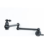 Black Brass Pot Filler – Copper Cross Handles, Swing Arm