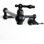 Black Brass Pot Filler – Copper Cross Handles, Swing Arm