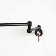 Black Brass Pot Filler – Copper Lever Handle, Swing Arm