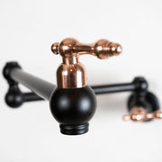 Black Brass Pot Filler – Copper Lever Handle, Swing Arm