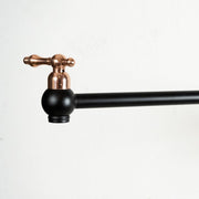 Black Brass Pot Filler – Copper Lever Handle, Swing Arm