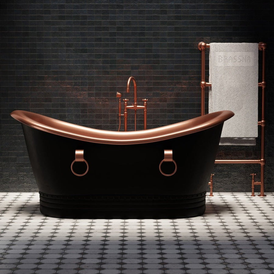 Black Copper Freestanding Soaking Tub – Handcrafted