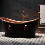 Black Copper Freestanding Soaking Tub – Handcrafted