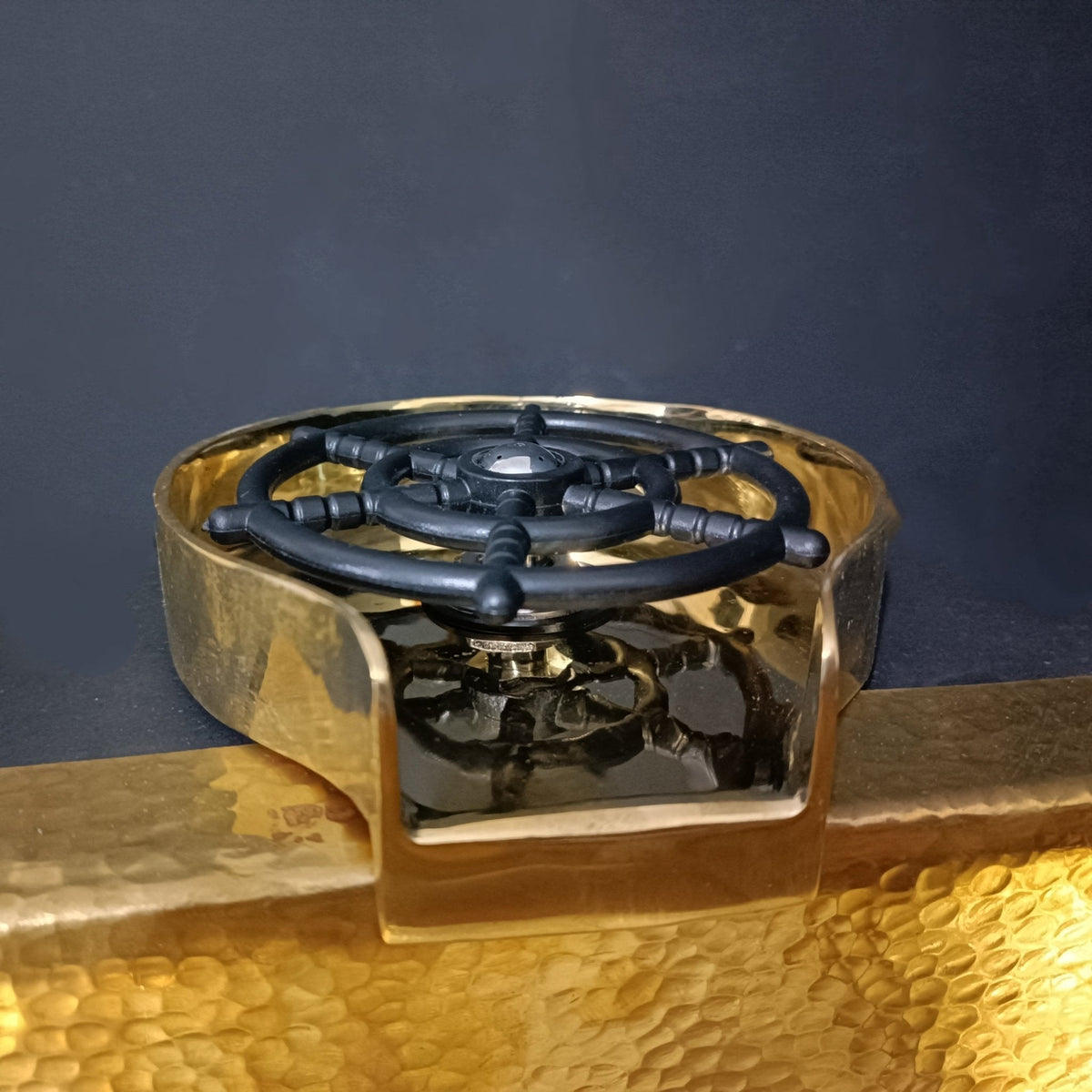 Unlacquered Brass Glass Rinser - Kitchen Sink Attachment - close-up detail