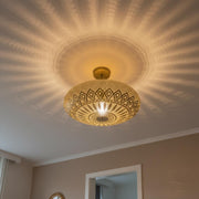 Brass Teardrop Pendant Light – Pierced Ceiling Lamp