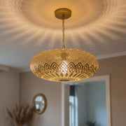 Brass Teardrop Pendant Light – Pierced Ceiling Lamp