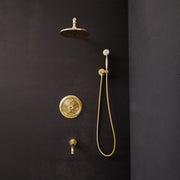 Unlacquered Brass Thermostatic Shower System – Configurable Outlets
