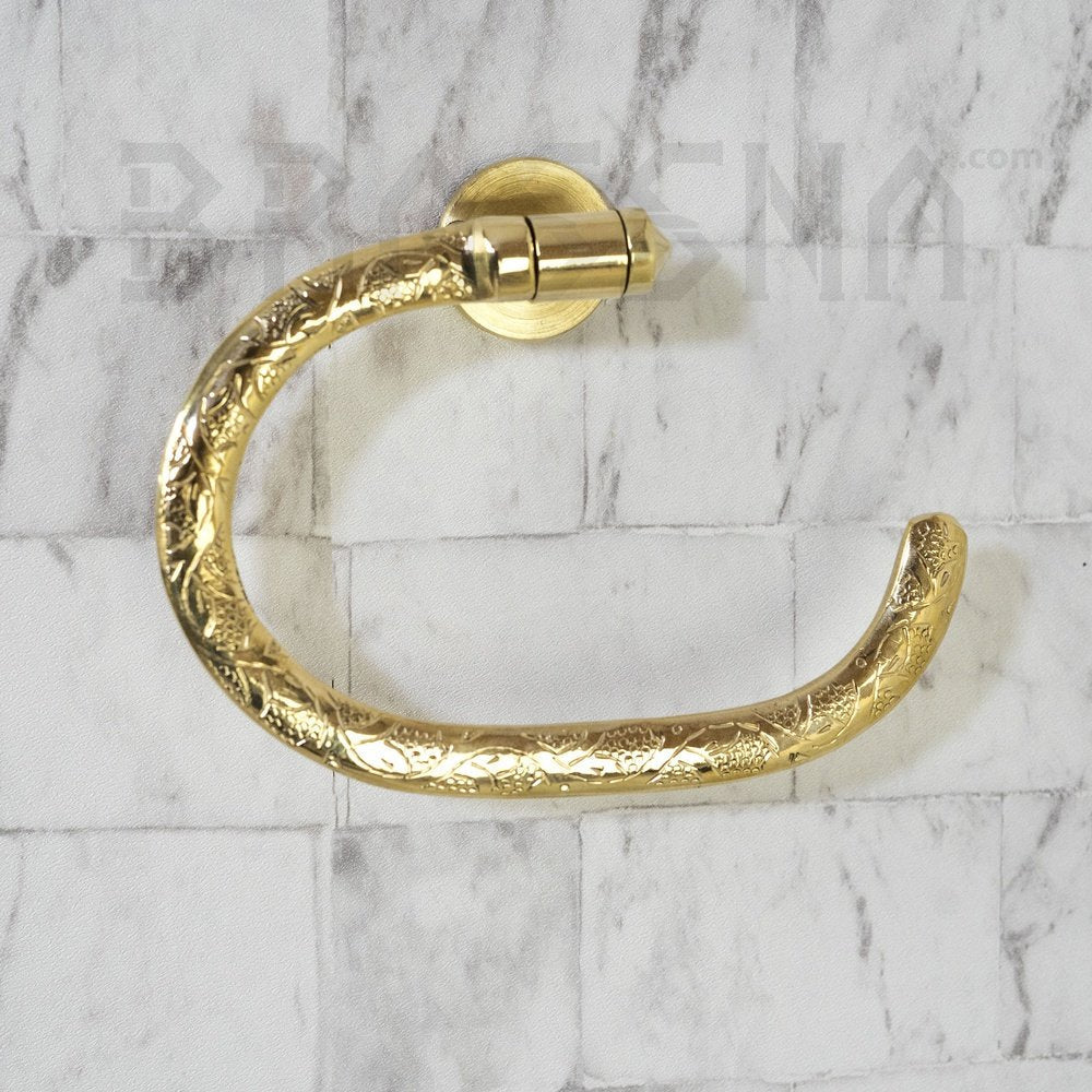 Unlacquered Brass Toilet Paper Holder - detail view